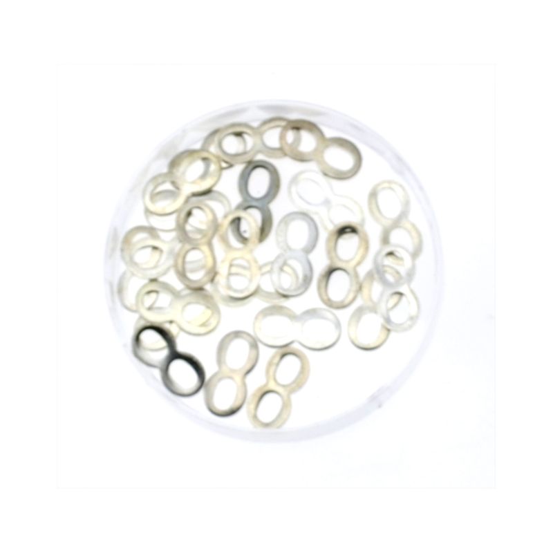 22x  Ösen 5x10mm silberfarben