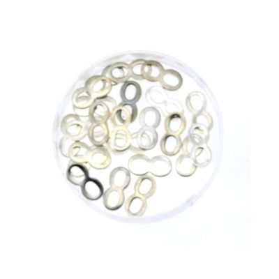 22x  Ösen 5x10mm silberfarben