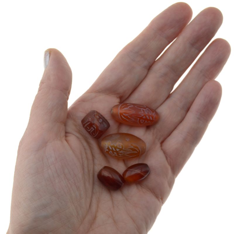 Karneol Perlen Set /5  Stück