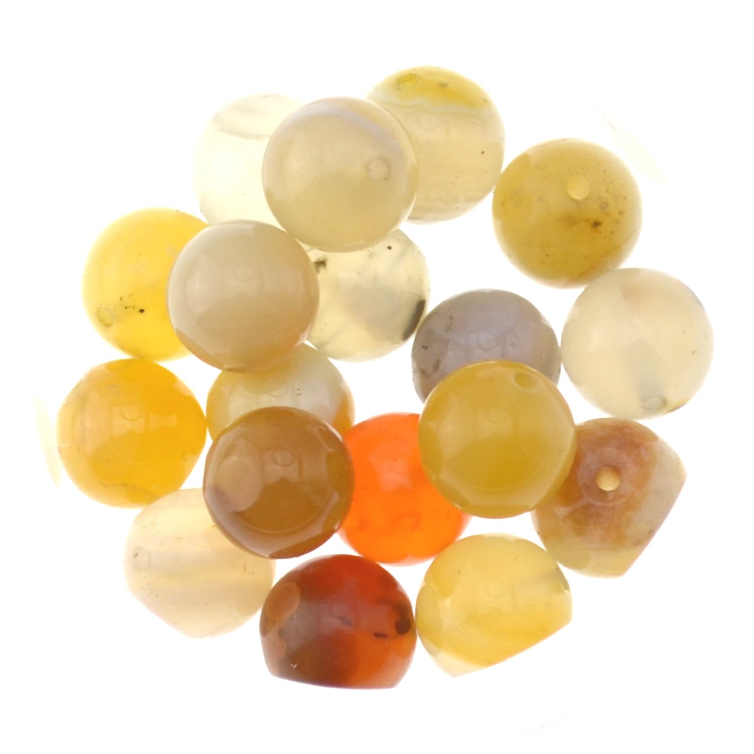 Achat-Perlen rund gelb 8 mm / 46 Stück