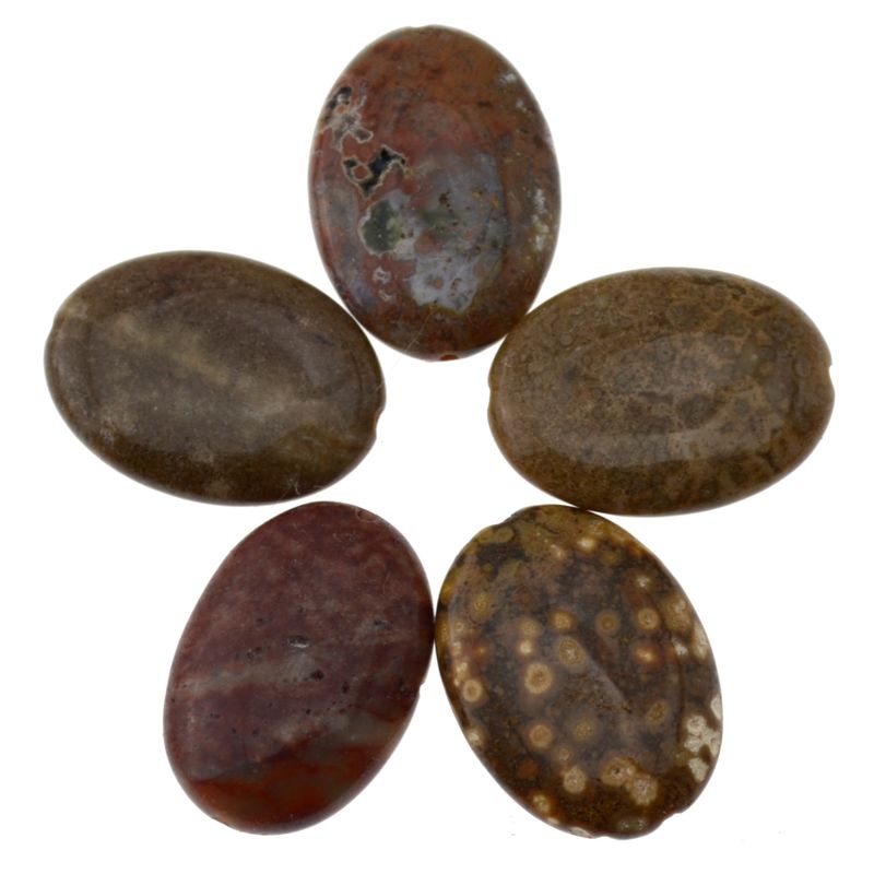 Jaspis-Perlen, ca. 20 x 30 mm – Set / 6 Stück