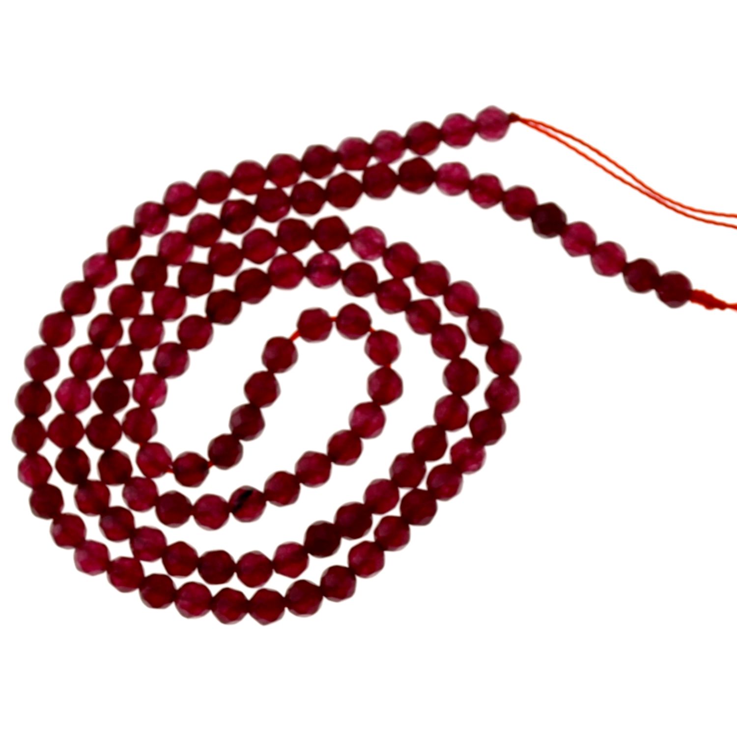 Natürliche Granatsteinperlen, 3 mm – Facettierte, Dunkelrote Granatsteinperlen für DIY Schmuckkreationen / 120 Stück