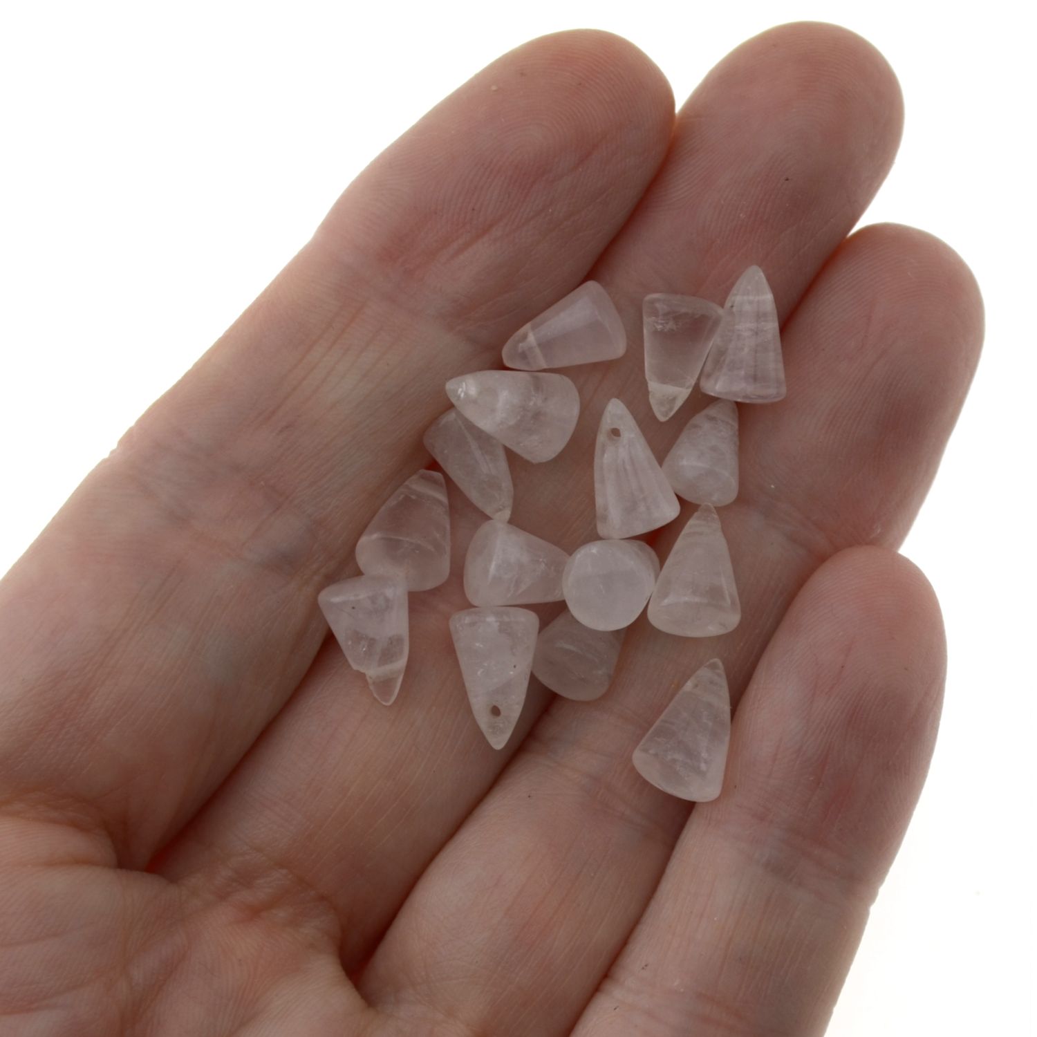 Rosenquarz Kegelperlen, 10 x 5 mm / Stück