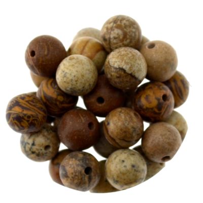 Landschaftsjaspis Edelsteinperlen, 8 mm – Set mit 17 Stück