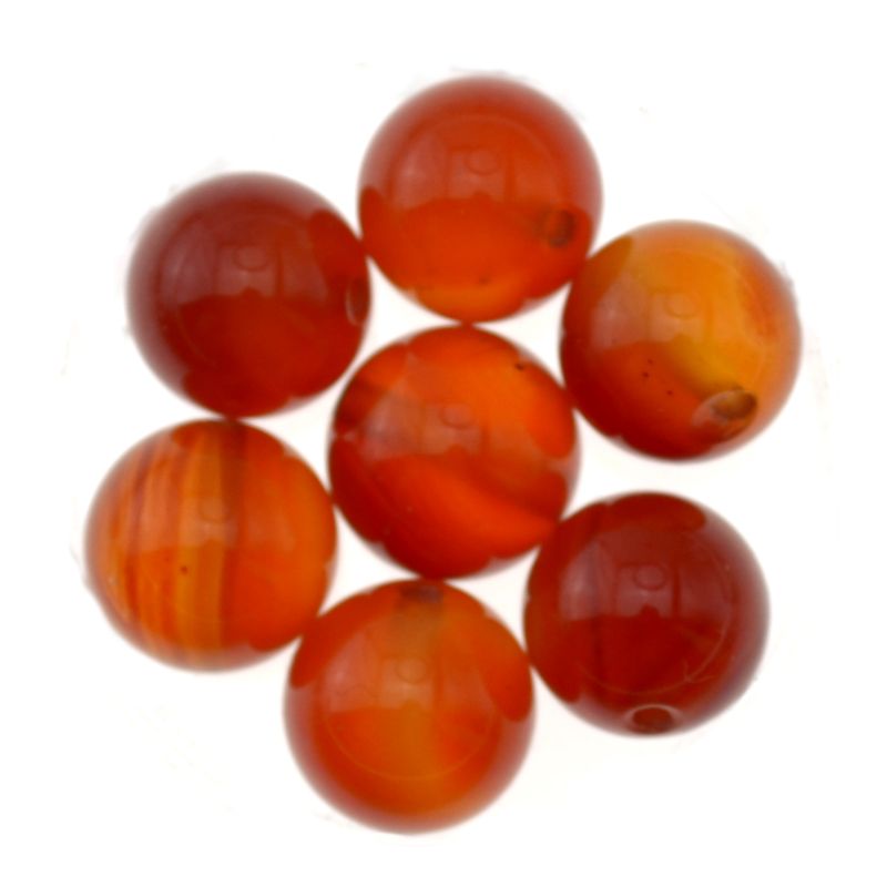 Karneol Perlen unregelmäsig rund 12 mm, 8 Stück