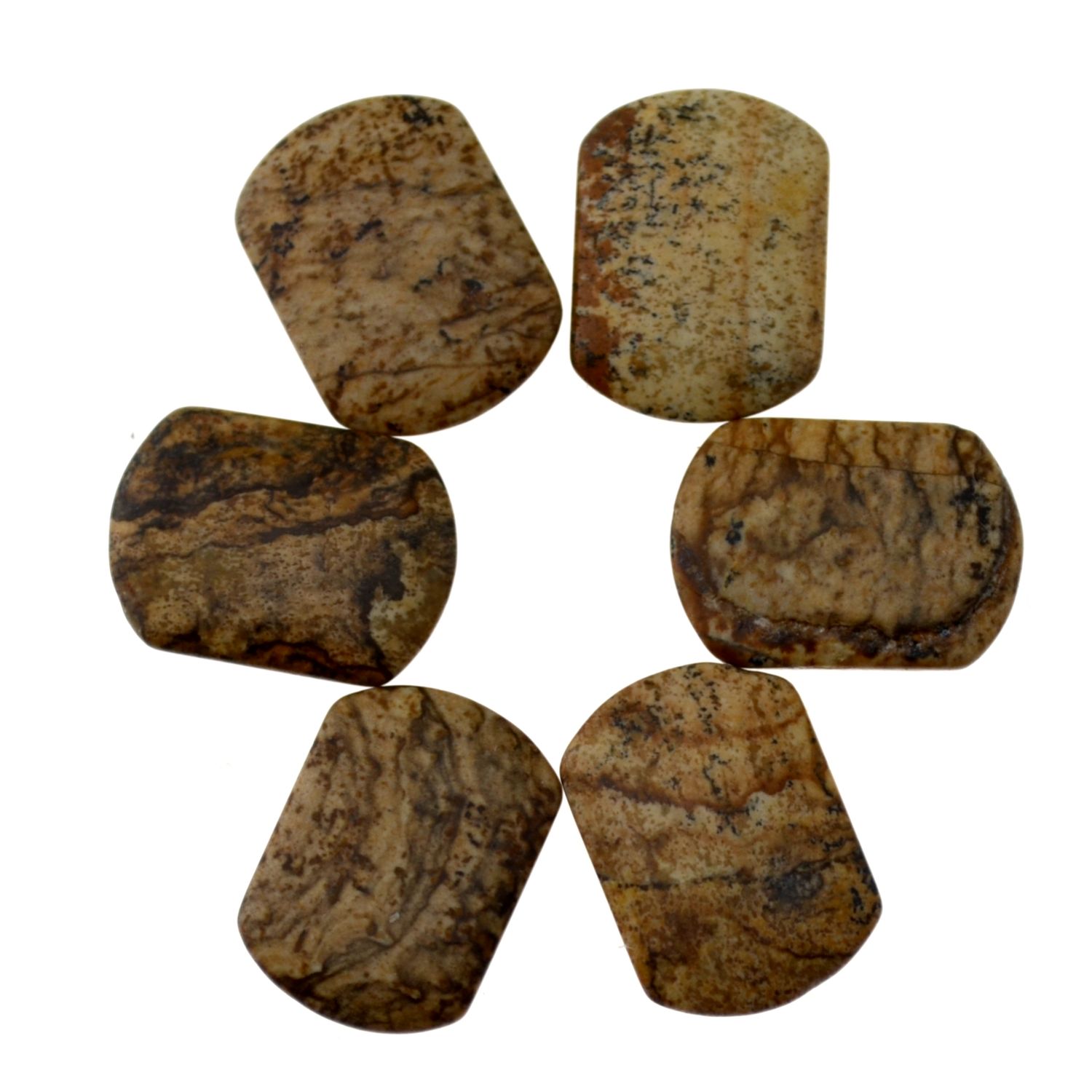 Landschaftsjaspis Edelsteinperlen, 13x20mm – zwei Löcher  /6 Stück