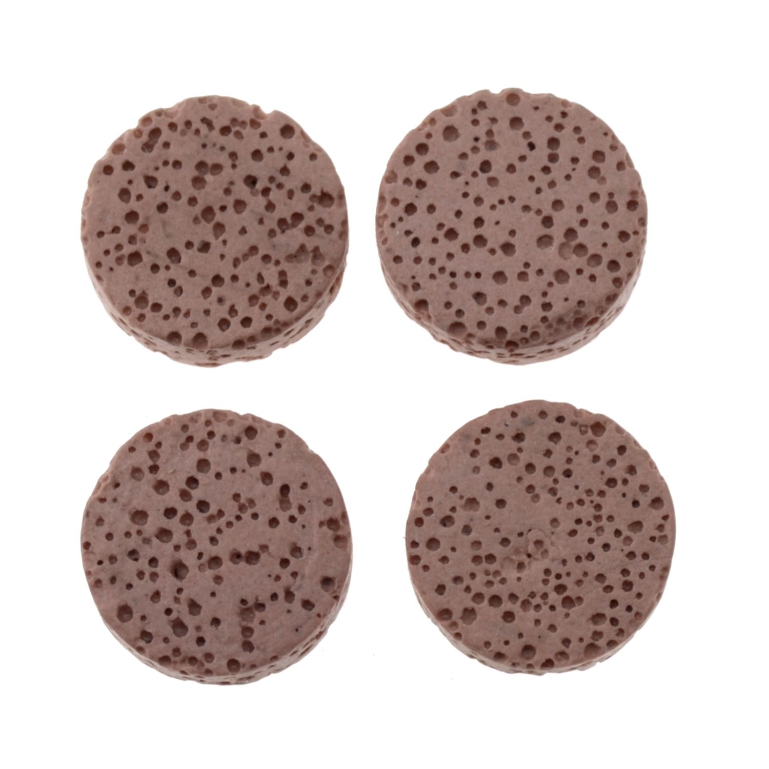 Lava Perlen rot gefärbt rund flach 20mm / 4 Stück