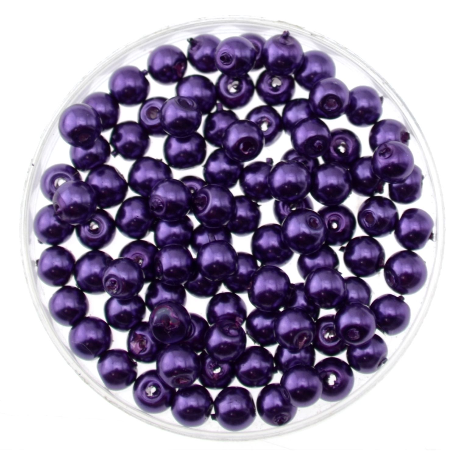 Wachsperlen aus Glas  4mm dunkellilla Top Qualität / 40 Stück