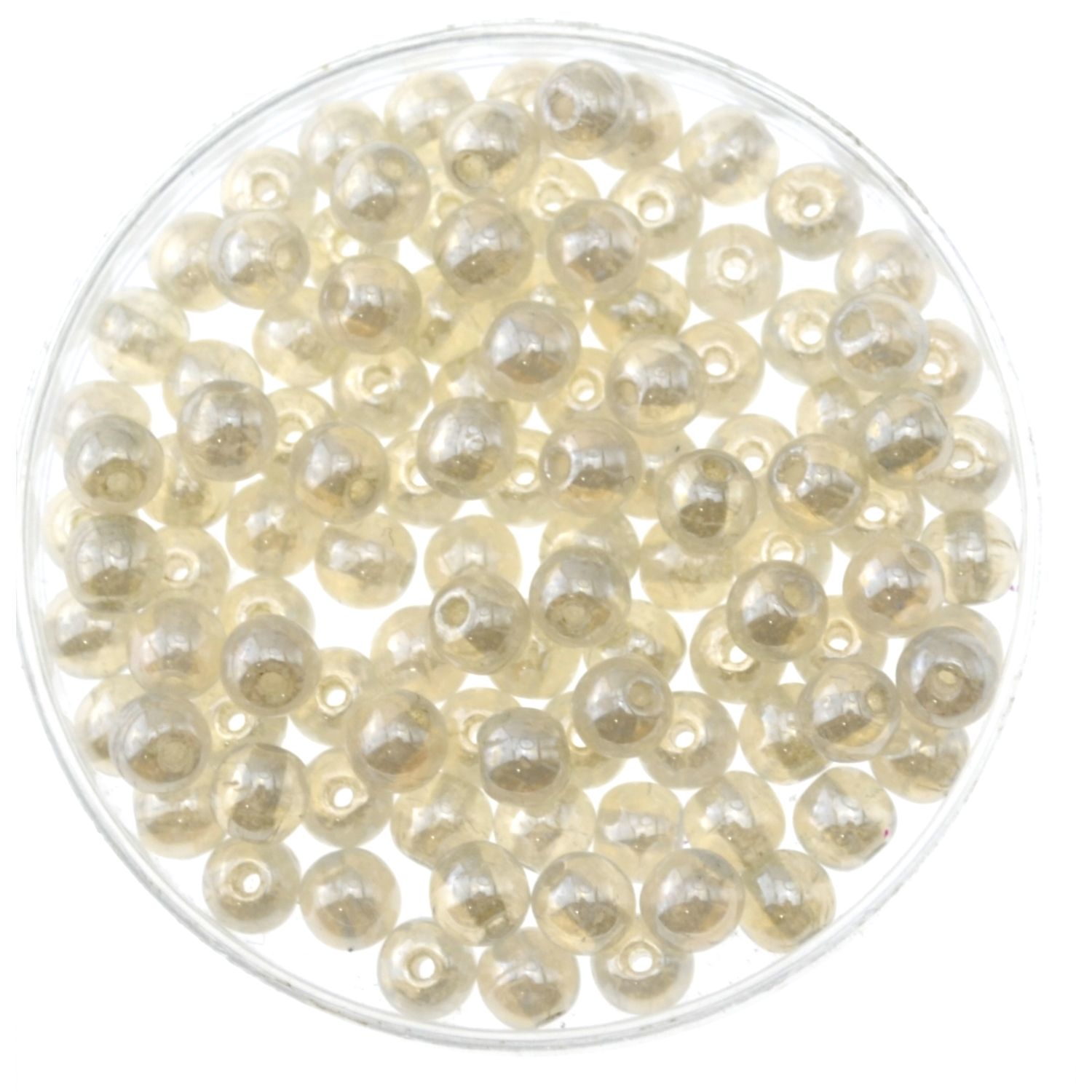 Wachsperlen aus Glas  4mm luster milky white Top Qualität / 40 Stück