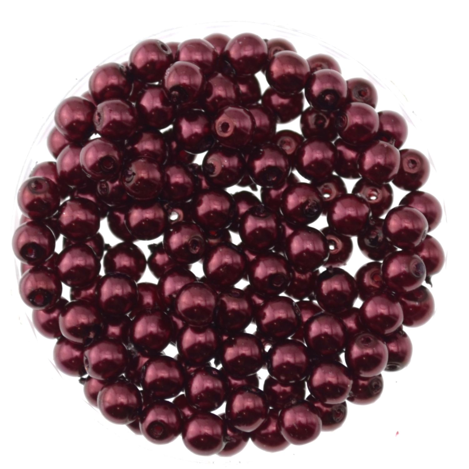 Wachsperlen aus Glas  4mm dunkelrot Top Qualität / 40 Stück