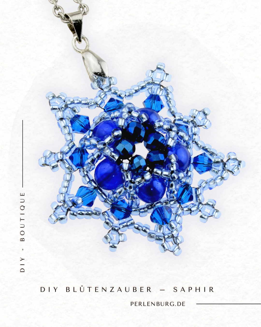 DIY - Kit 584 / Schmuck selber machen  /Anhänger  silberblau ( Faden und Nadel gratis dazu)