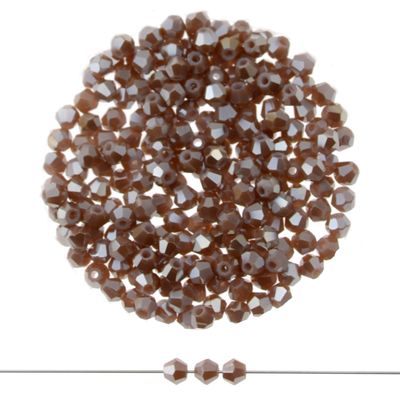 Doppelkegel-Kristallglasperlen – Elfenbein Beige, 3 mm I 40 Stück Doppelkegel-Kristallglasperlen – Elfenbein Beige, 3 mm I 40 Stück