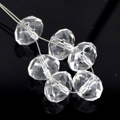 Rondelle facettiert 10 mm crystal transparent / 8 Stück