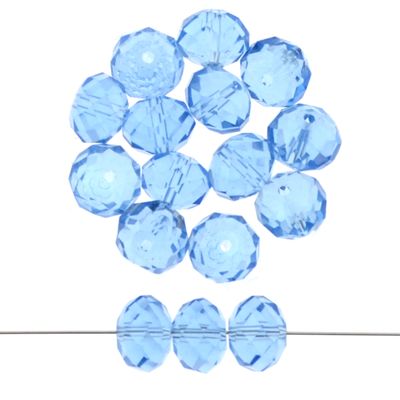 Rondelle Facettierte 10x8mm hellblau transparent / 8 Stück