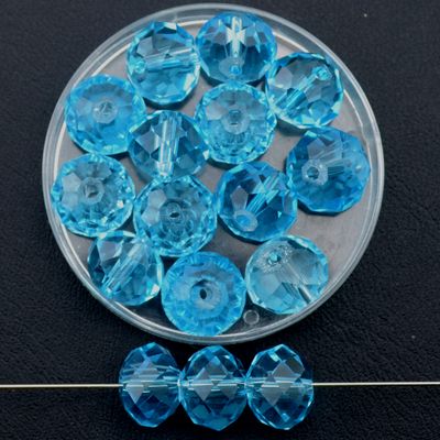 Rondelle facettiert 10 mm grau / 8 Stück