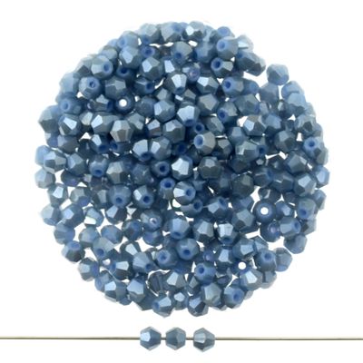 Doppelkegel-Kristallglasperlen – Blaugrau, 3mm I 40 Stück Doppelkegel-Kristallglasperlen in Blaugrau, 4 mm, 40 Stück, für DIY-Schmuck