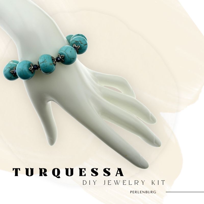 8. Kit mit Perlen, Anleitung und Zubehör / Schmuck selber machen / Armband