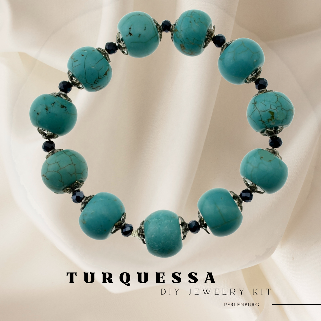 8. Kit mit Perlen, Anleitung und Zubehör / Schmuck selber machen / Armband