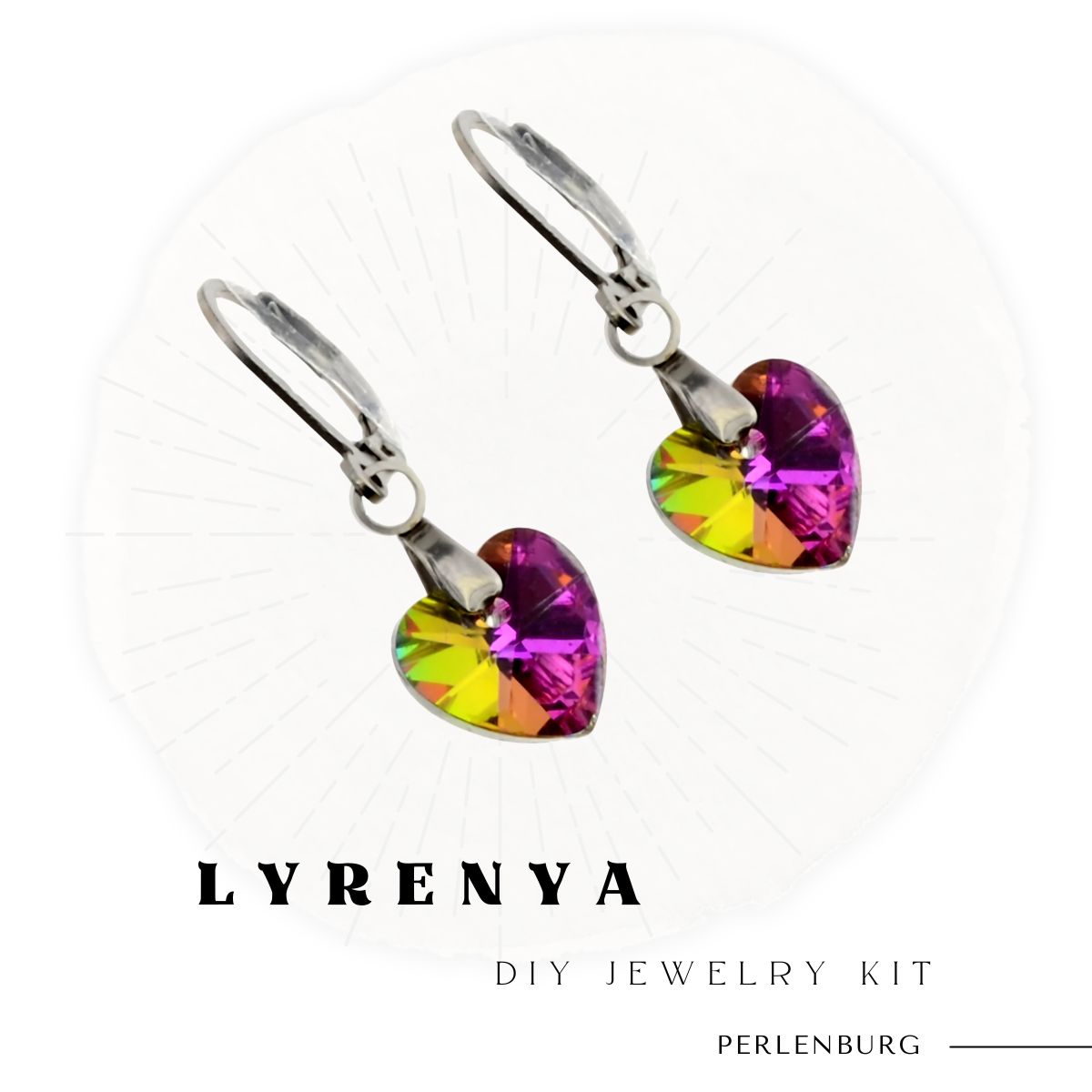 Kit de bijoux DIY “Lyrenya” – Boucles d’oreilles cœur en cristal avec tutoriel