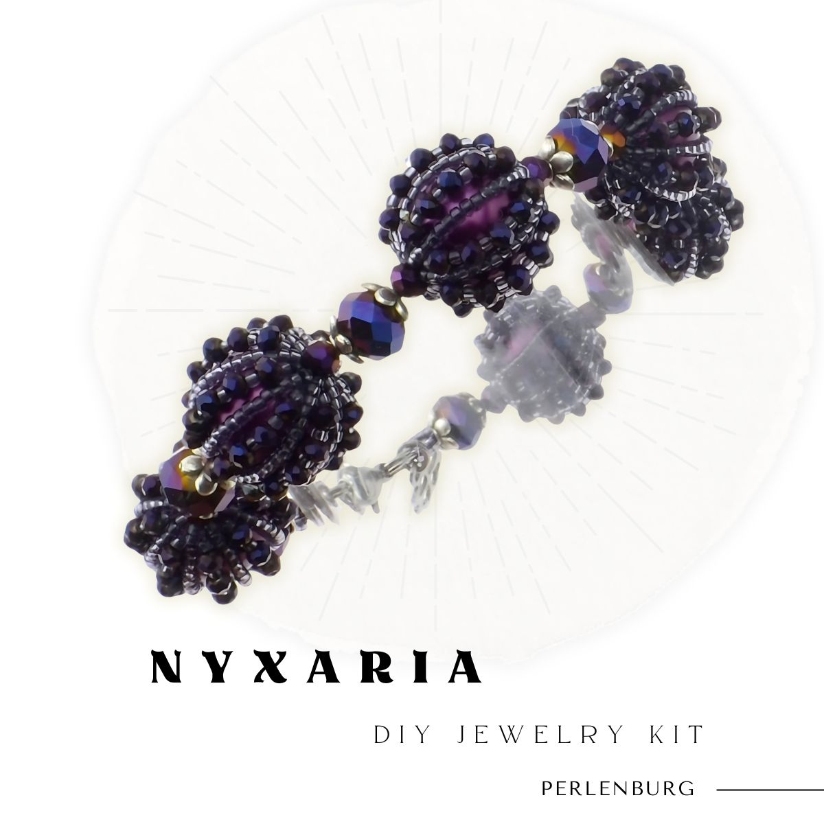 DIY-Armband Nyxaria mit violetten Wachsperlen und Rocailles – Schmuckset zum