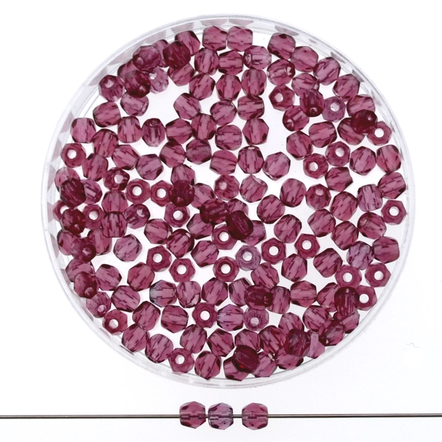 Glasperlen 3mm Fuchsia | 40 Stück