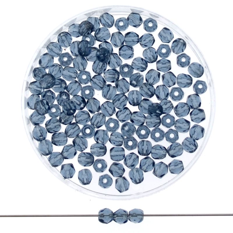 Feuerpolierte 3mm Perlen Dark Montana Blue | 40 Stück Feuerpolierte 3mm Perlen Dark Montana Blue | 40 Stück