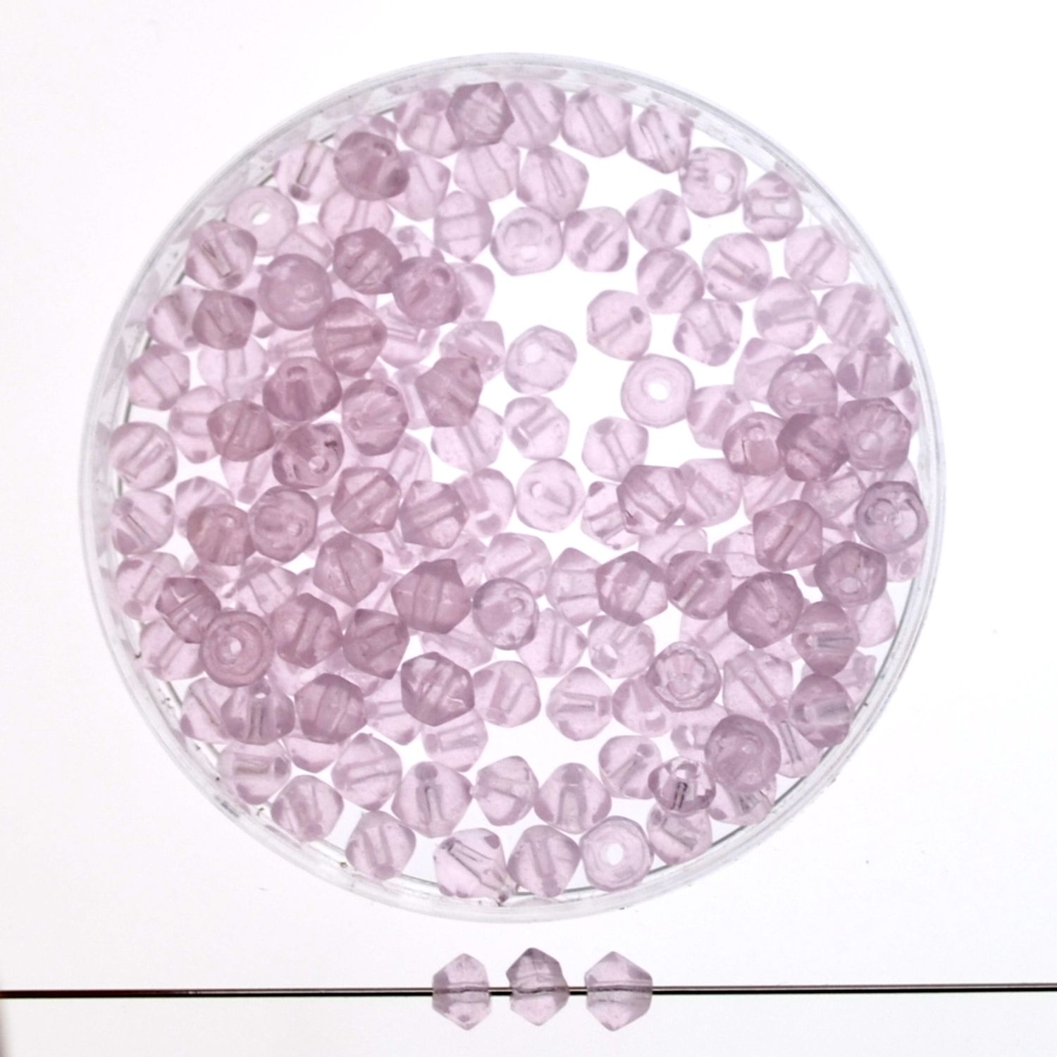 Facettierte Glasperlen 3 mm in Marmoriert Rosé, 80 Stück – ideal für Armband selber machen und Schmuckdesigns mit Herz -