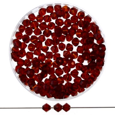 Feuerpolierte Glasperlen – Granatrot, 3 mm (80 Stück) Feuerpolierte Glasperlen 3 mm in Granatrot, 80 Stück im Set – für Armband selber machen und elegante Schmuckkreationen -