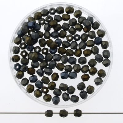 Glasperlen facettiert 3mm bronze grau matt / 40 Stück <!-- Facettierte Glasperlen 3 mm in Bronze-Grau matt, 40 Stück – ideal zum Schmuck basteln und Armband selber machen -->