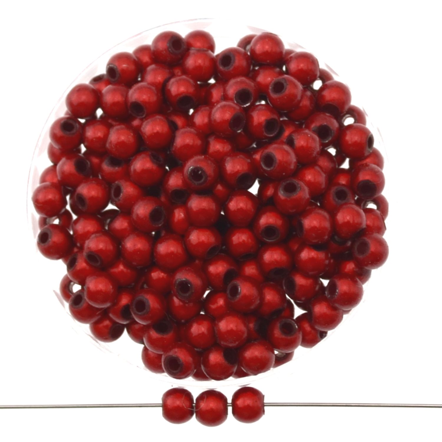 Rubinrote Miracle Beads 4mm mit schimmerndem 3D-Effekt, 40 Stück für Schmuck selber machen