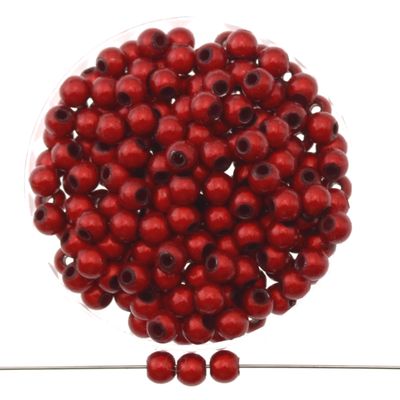 Rubinrote Miracle Beads 4mm mit schimmerndem 3D-Effekt, 40 Stück für Schmuck selber machen