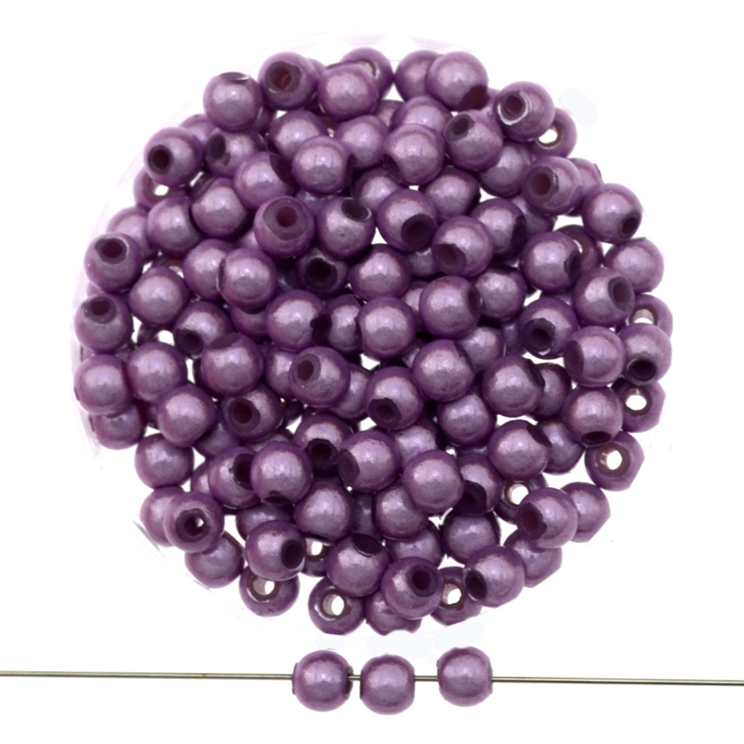Violette Miracle Beads 4mm mit 3D-Illuminationseffekt, 40 Stück für DIY-Schmuckdesign