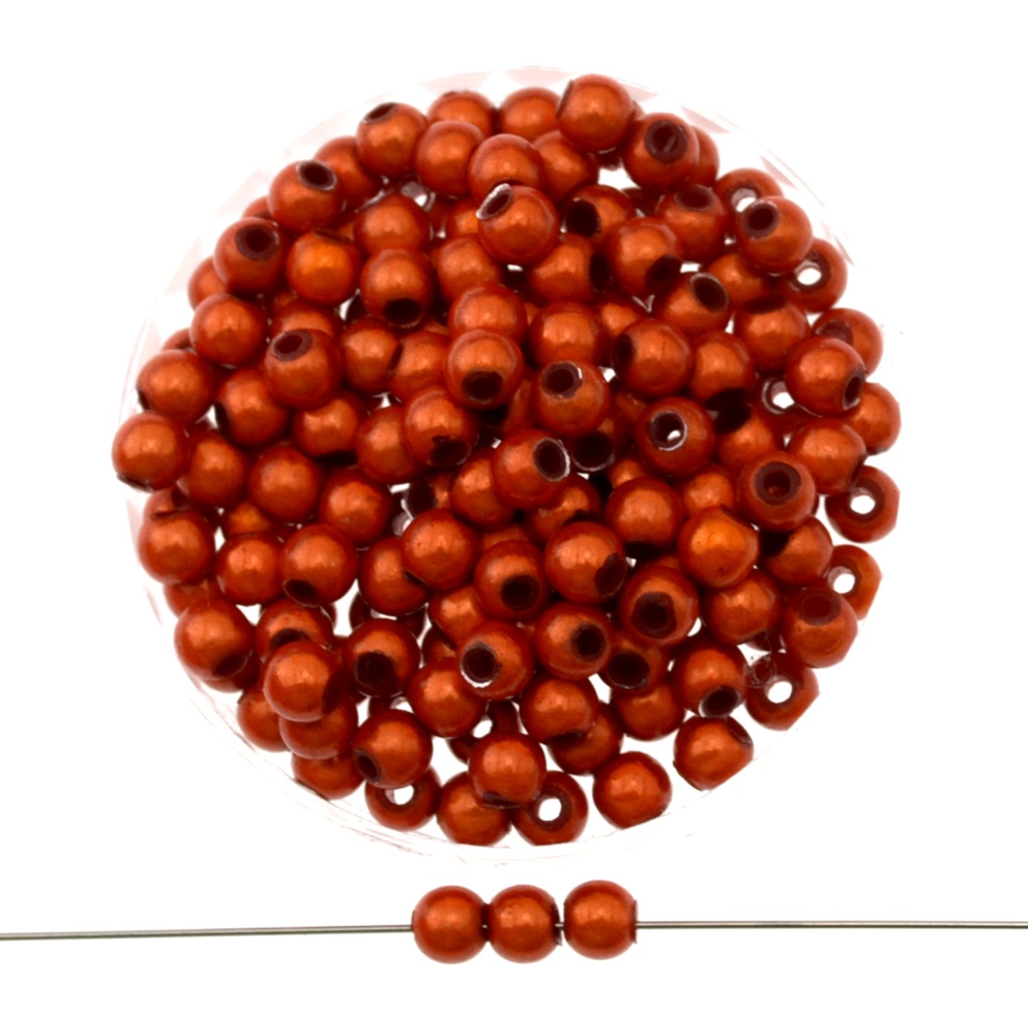 Kupferorange Miracle Beads 4mm mit schimmerndem 3D-Effekt, 40 Stück für kreative Schmuckideen