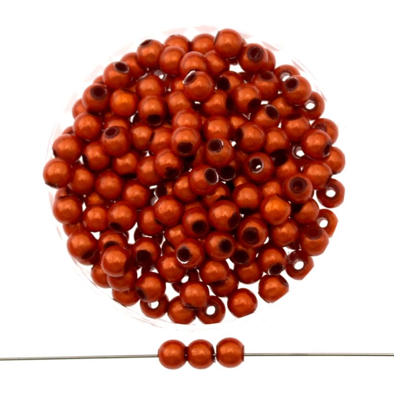 Kupferorange Miracle Beads 4mm mit schimmerndem 3D-Effekt, 40 Stück für kreative Schmuckideen
