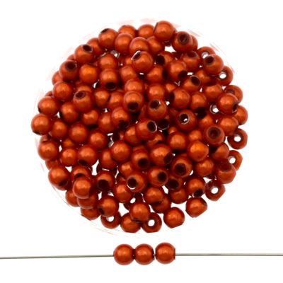 Kupferorange Miracle Beads 4mm mit schimmerndem 3D-Effekt, 40 Stück für kreative Schmuckideen