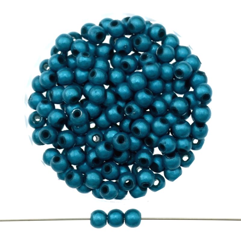 Petrolblaue Miracle Beads 4mm mit glänzendem 3D-Effekt, 40 Stück für eleganten Schmuck zum Selbermachen