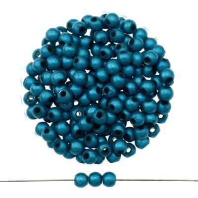 Petrolblaue Miracle Beads 4mm mit glänzendem 3D-Effekt, 40 Stück für eleganten Schmuck zum Selbermachen
