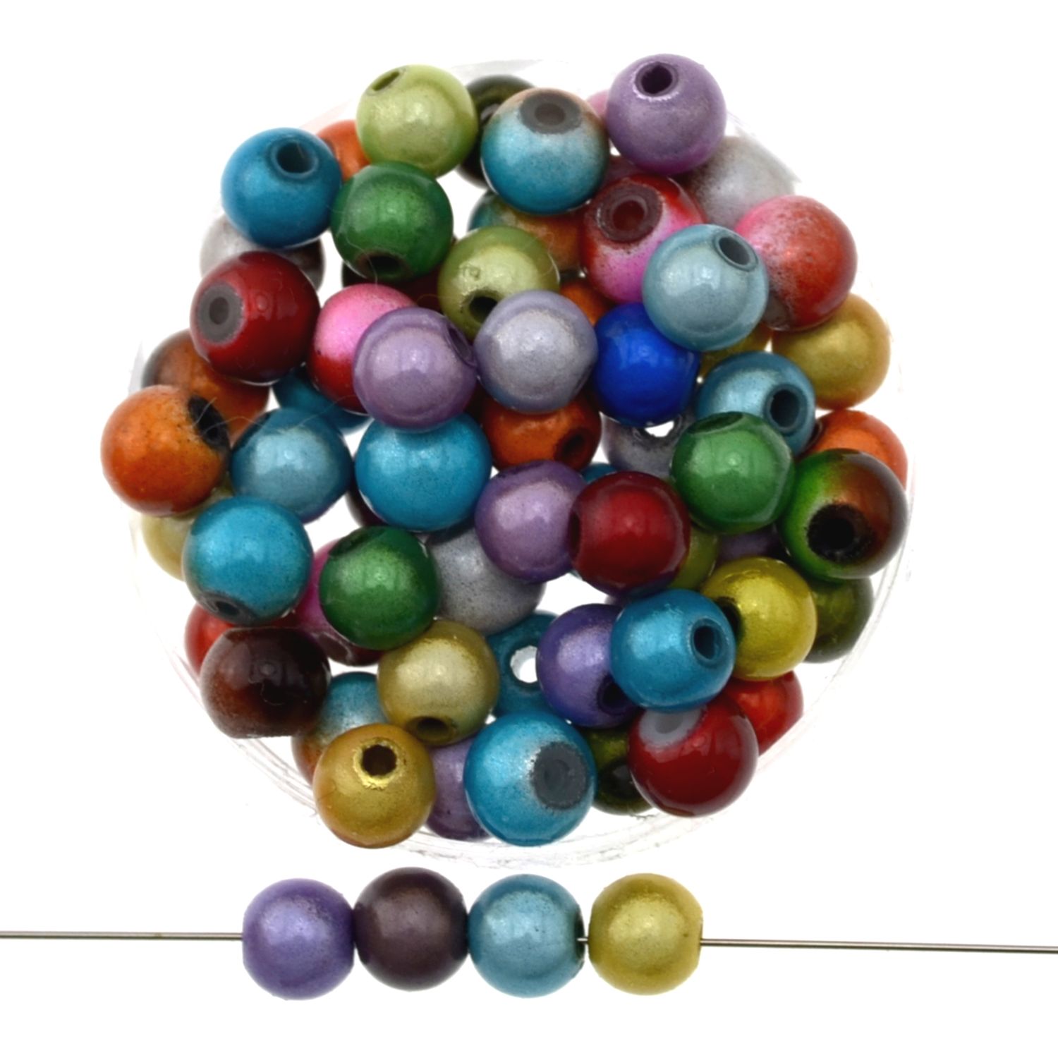 Bunte Miracle Beads 6mm mit leuchtendem 3D-Effekt, 20 Stück für vielseitige DIY-Schmuckprojekte