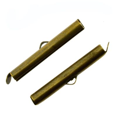 Schieber-Endkappen – Antikbronze, 5,5 × 30 × 4 mm (2 Stück)