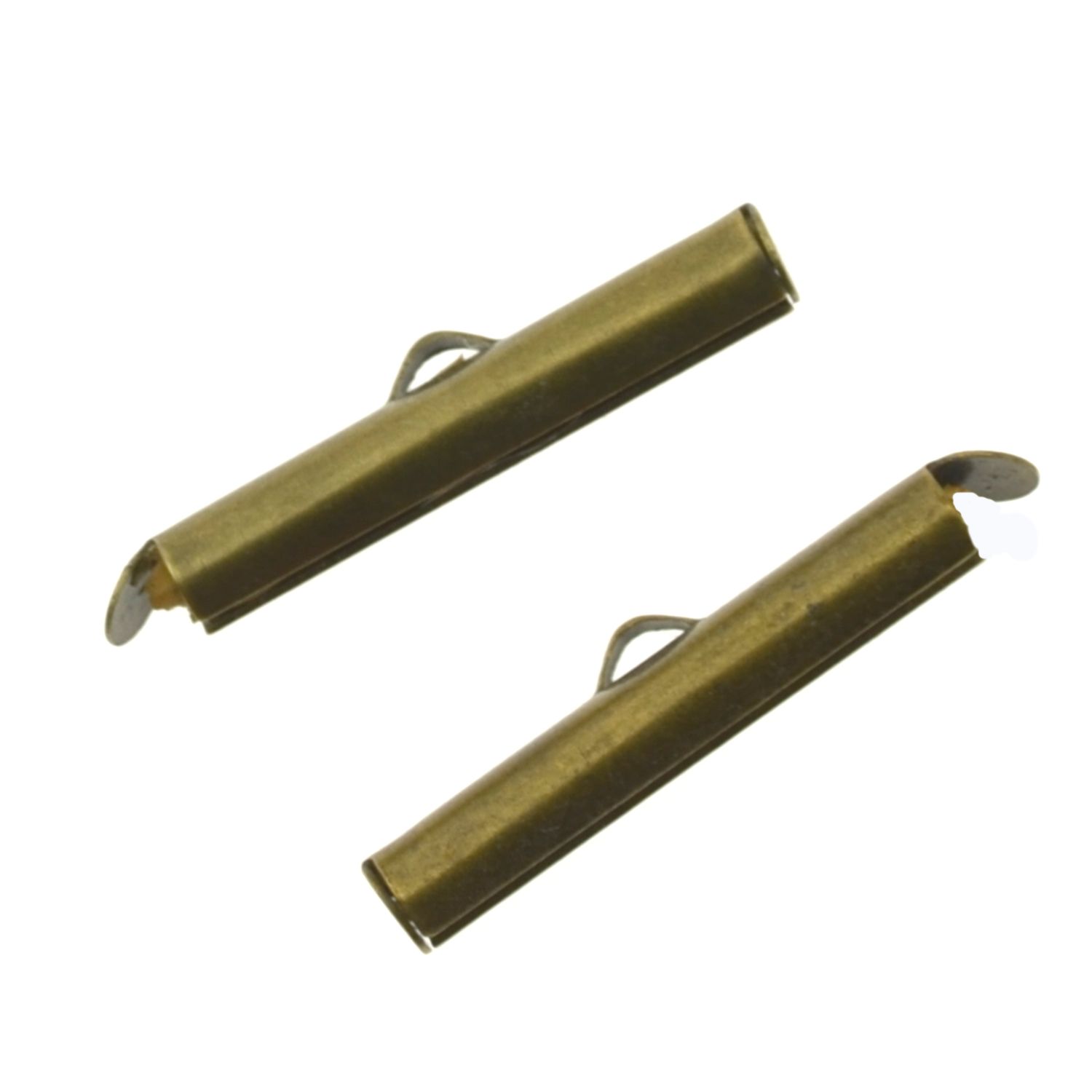 Schieber-Endkappen – Antikbronze, 5,5 × 25 × 4 mm (2 Stück)