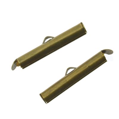 Schieber-Endkappen – Antikbronze, 5,5 × 25 × 4 mm (2 Stück)