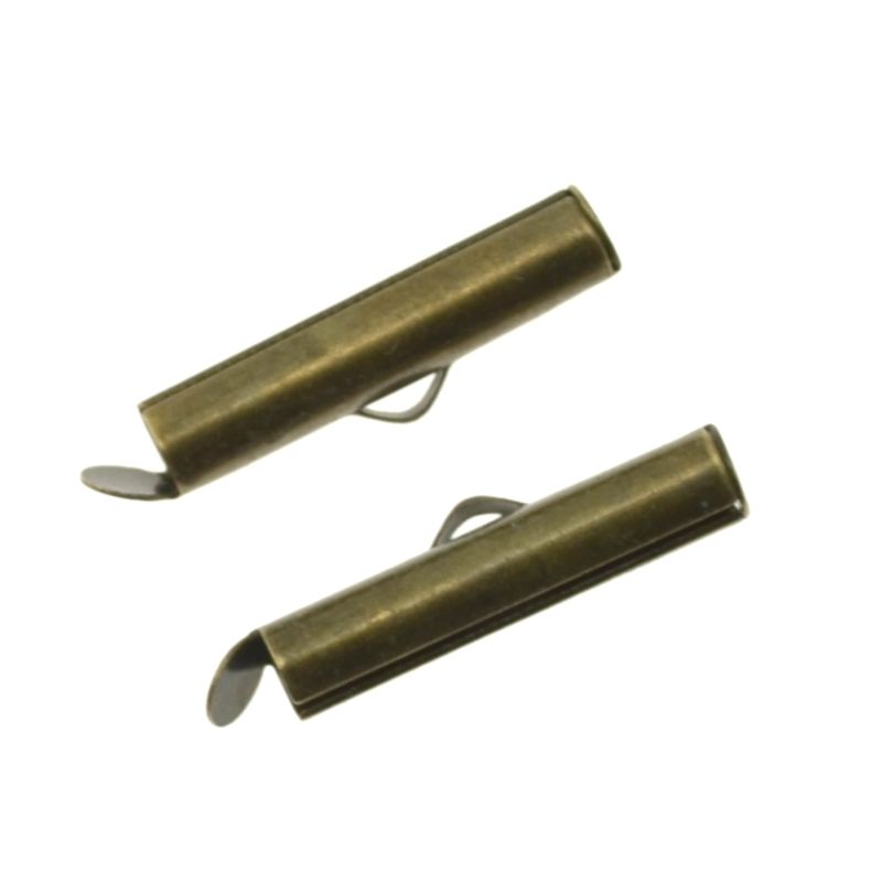 Schieber-Endkappen in Antikbronze – 5,5 × 20 × 4 mm, 2 Stück für breite Bänder und DIY-Schmuckprojekte