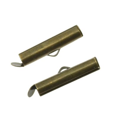Schieber-Endkappen in Antikbronze – 5,5 × 20 × 4 mm, 2 Stück für breite Bänder und DIY-Schmuckprojekte