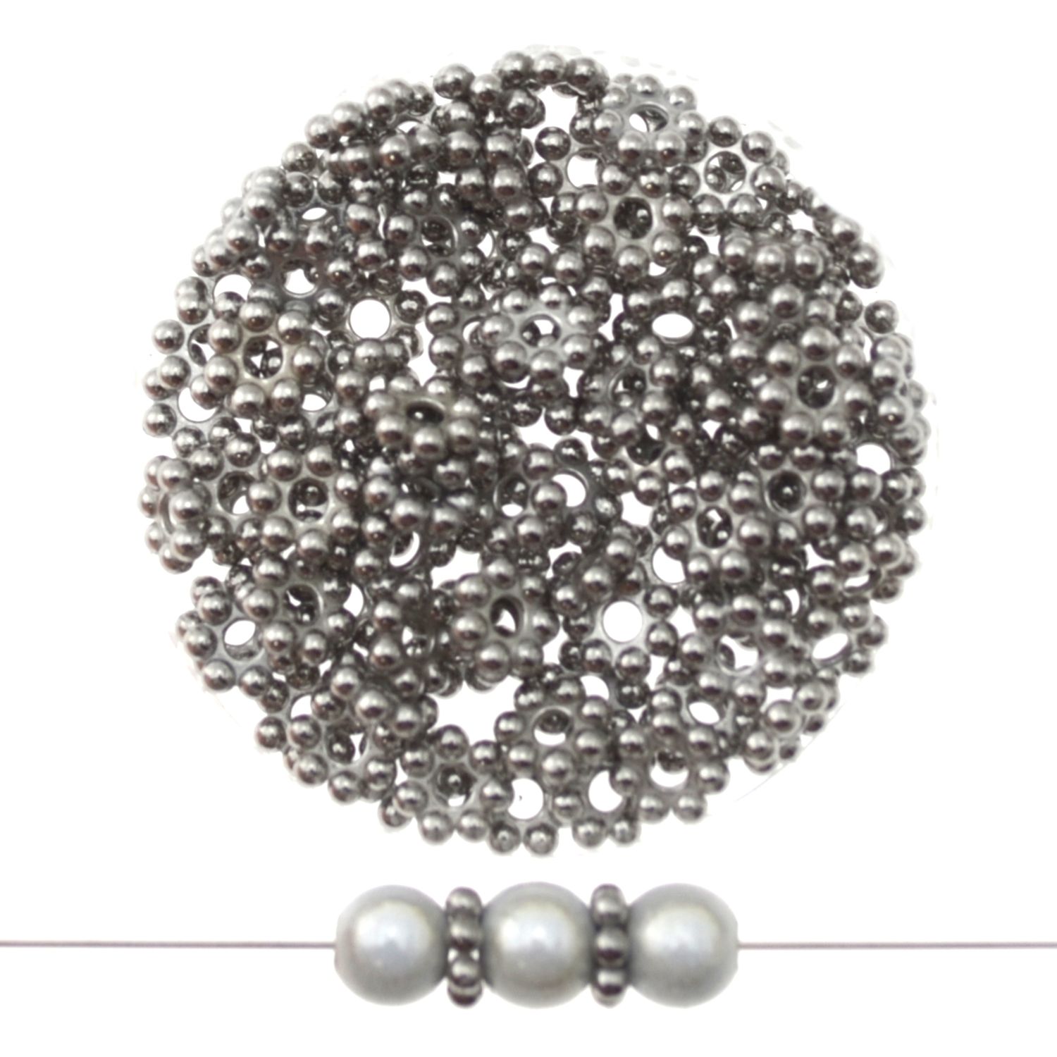 Glänzende Abstandshalterperlen aus 304 Edelstahl – 6 mm, 12 Stück für strukturierte DIY-Schmuckdesigns