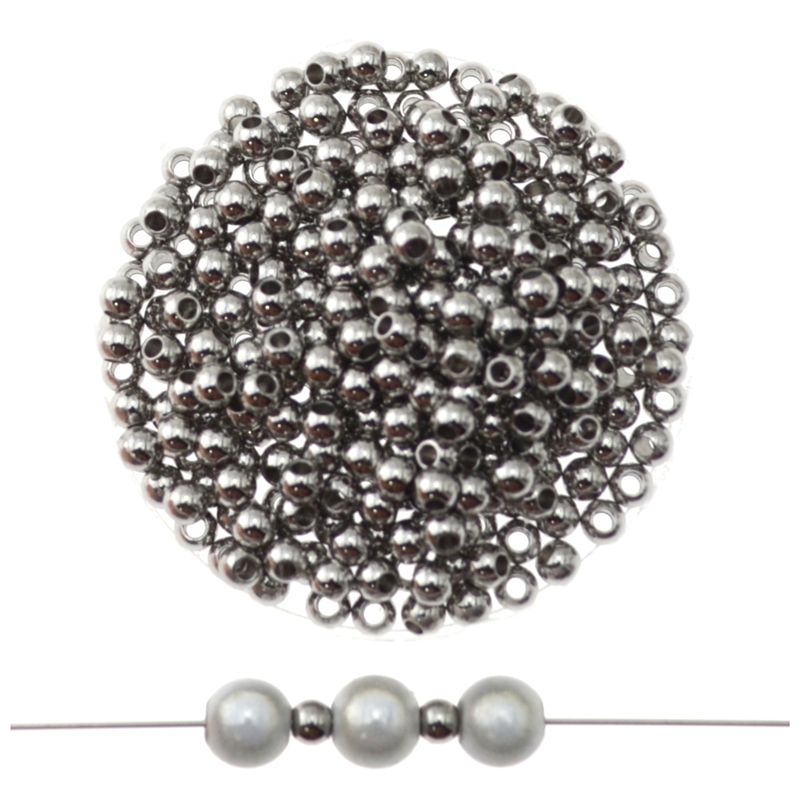 Runde Edelstahlperlen, 3 mm – 20 Stück glänzende Kugeln für DIY-Schmuckdesigns