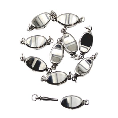 Kastenverschluss Oval aus 304 Edelstahl – 17 × 7 mm mit Sprungring für DIY-Schmuck Kastenverschluss Oval aus 304 Edelstahl – 17 × 7 mm mit Sprungring für DIY-Schmuck