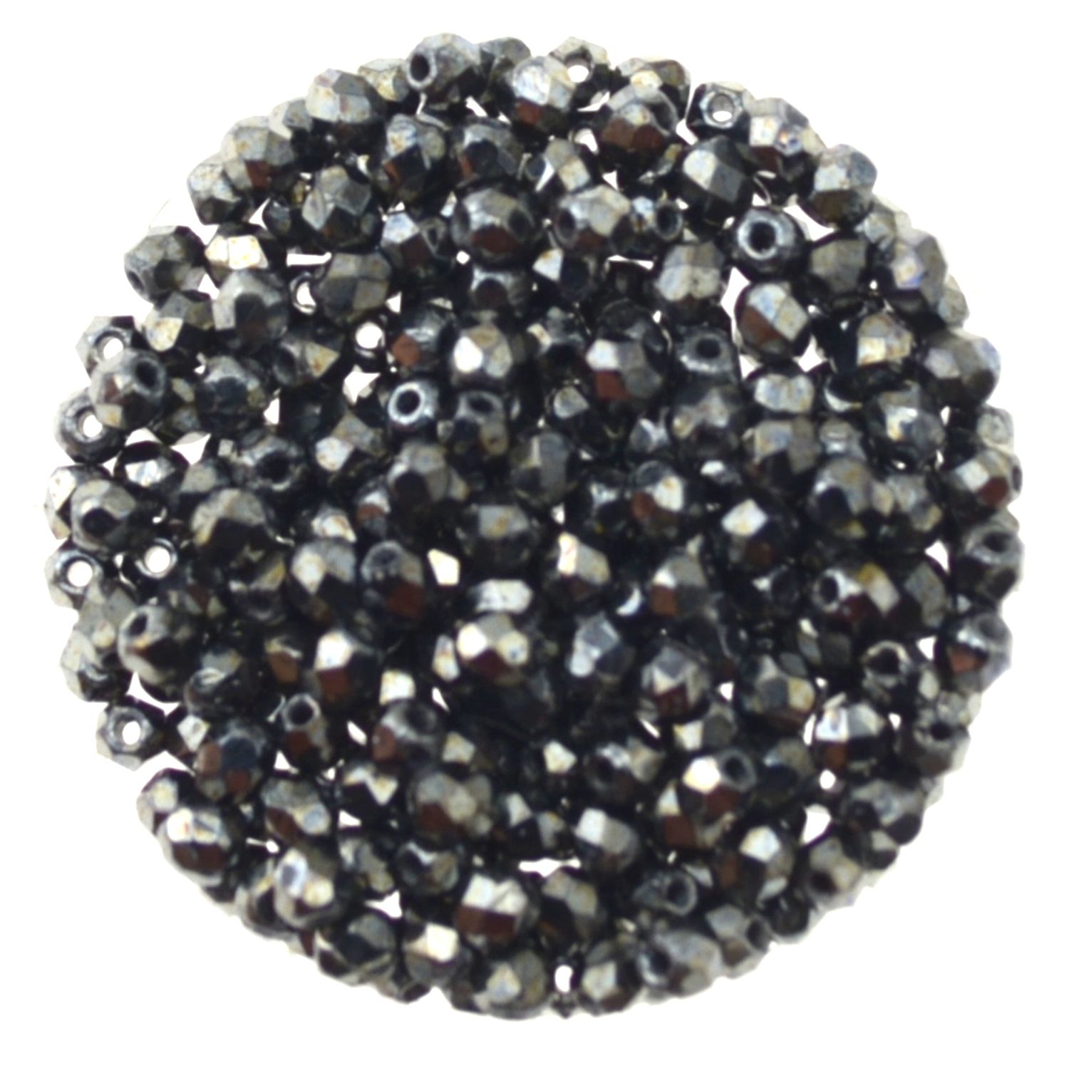 Facettierte schwarze Glasperlen in metallic Optik – 3 mm, 40 Stück für edlen DIY-Schmuck