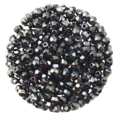 Facettierte Glasperlen Schwarz metallic 3 mm – 40 Stück für DIY-Schmuck Facettierte schwarze Glasperlen in metallic Optik – 3 mm, 40 Stück für edlen DIY-Schmuck