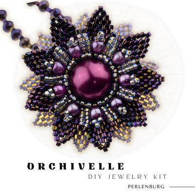 503. Kit mit Perlen, Anleitung und Zubehör / Schmuck selber machen / Anhänger in lila