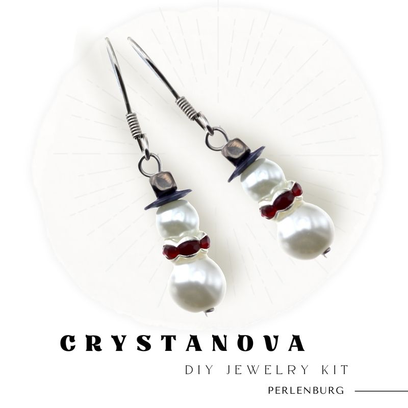 45. DIY-Schmuckset „Crystanova“ – Schneemann Ohrringe basteln